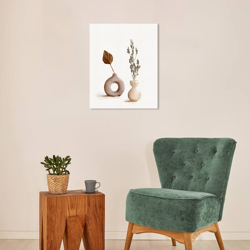 Wynwood Studio Canvas Floral and Botanical Contemporary Abstract Vase Wall Art Canvas Print - 16 x 20