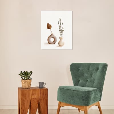 Wynwood Studio Canvas Floral and Botanical Contemporary Abstract Vase Wall Art Canvas Print