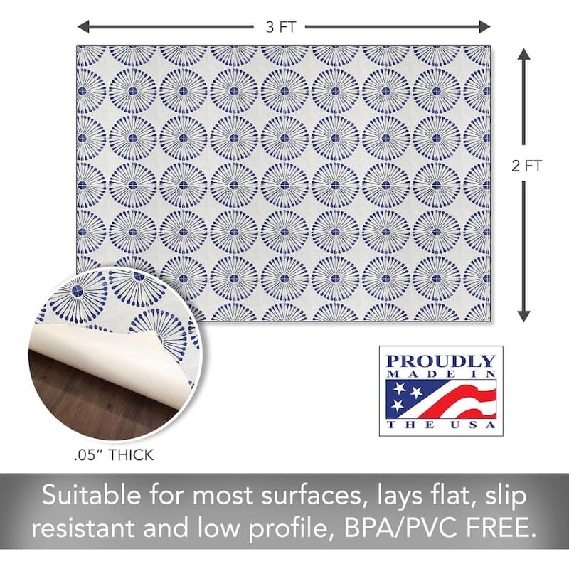 Sun Tiles Deco-Floormat, Decorative Mat, Designer Rug, Waterproof, Low Profile, Eco-Friendly Non Slip, Made in The USA (3' x 2')