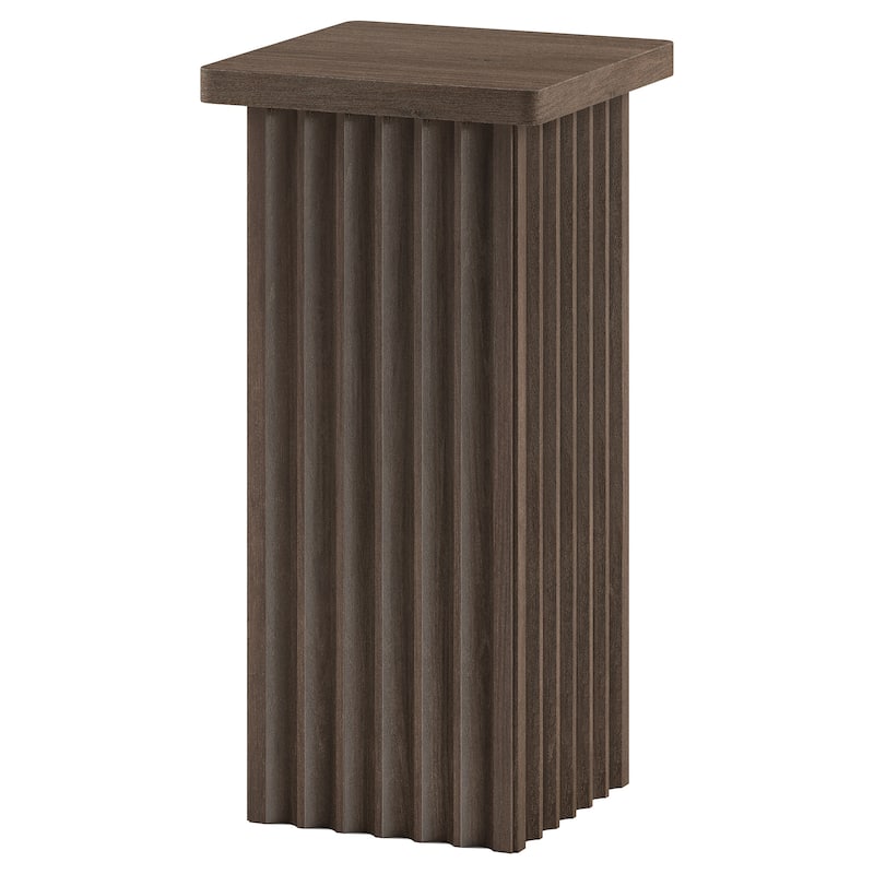 Bourne 10.75" Wide Square Fluted Side Table - 10.75" Wide