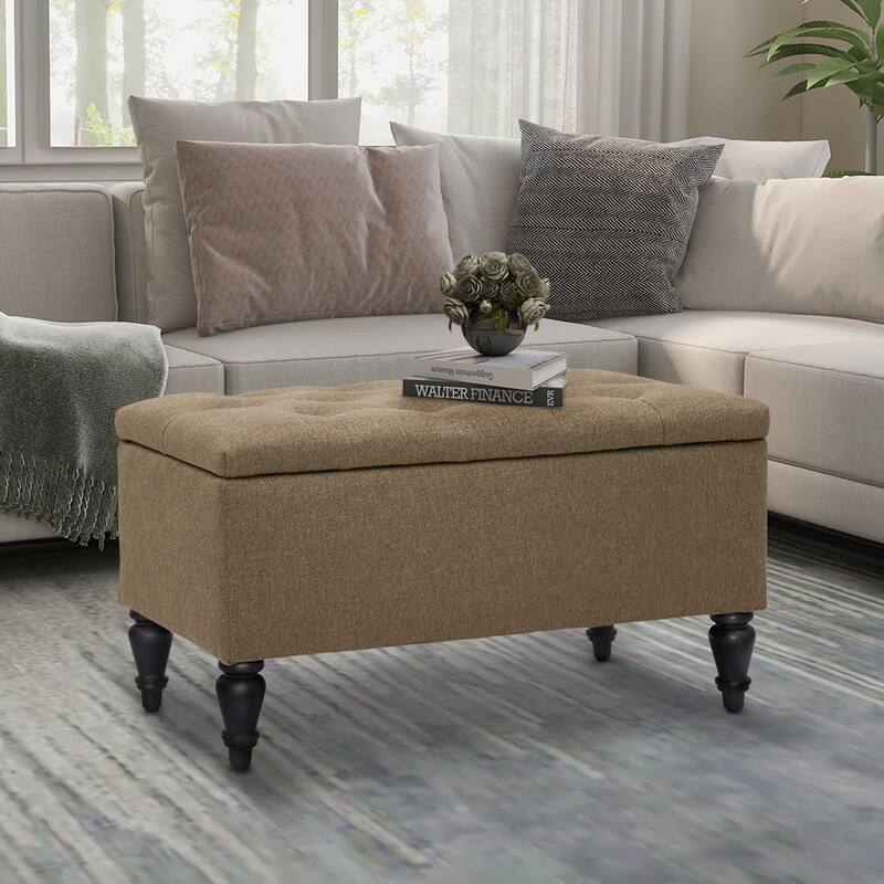 Maypex 29" Fabric Upholstered Tufted Storage Bench