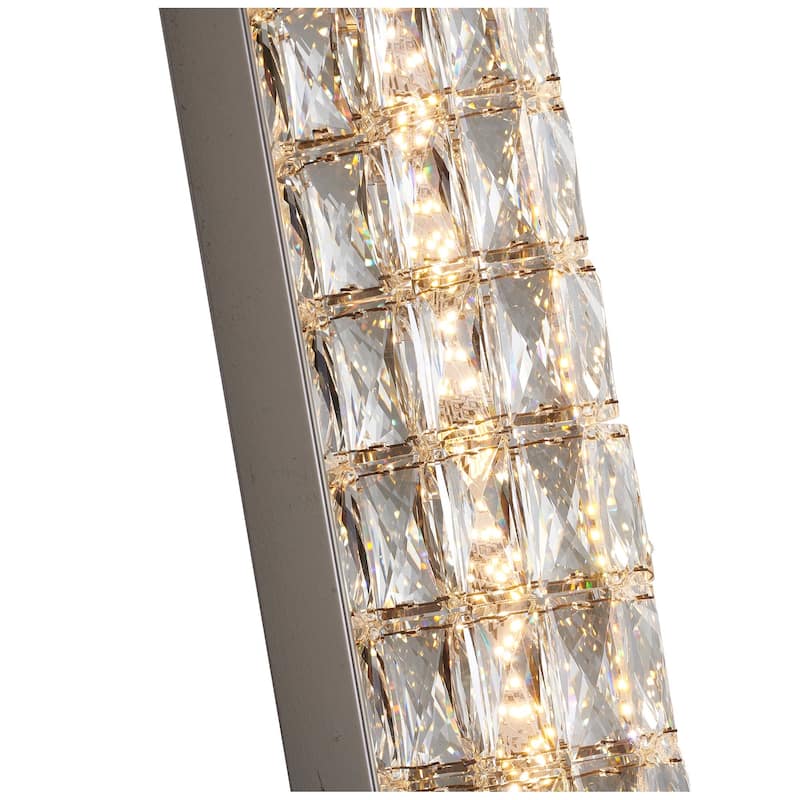 1-Light Chrome Wall Sconce With Clear Crystal Accents
