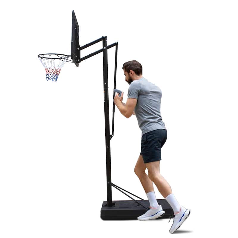 Teenagers Portable Basketball Hoop Height Adjustable basketball hoop stand 6.6ft - 10ft - Black