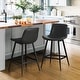preview thumbnail 1 of 103, LUE BONA Modern Industrial Counter Stools Faux Leather Upholstered Counter Height Bar tools with Back Set of 2 - Black-24 in. - Counter Height