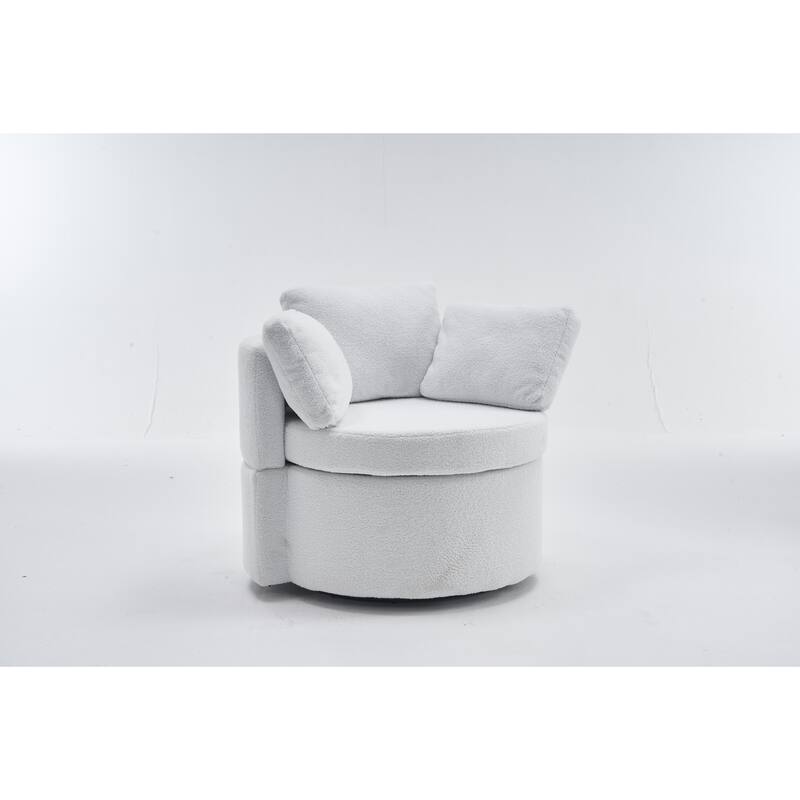 31.5" Swivel Barrel Chair with Storage
