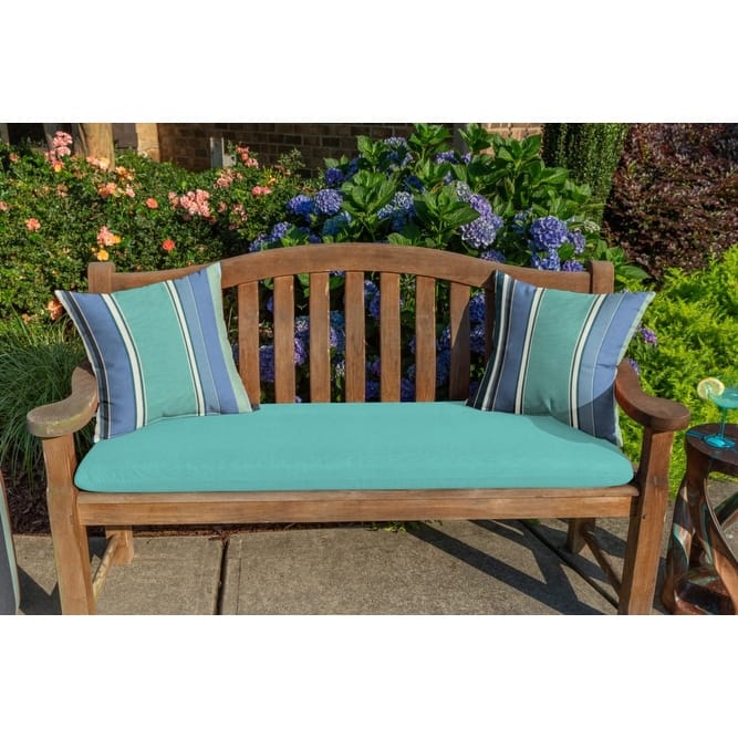 Sunbrella® Stripe Fabric 1-Piece Indoor/Outdoor Square Throw Pillow, 18"W x 18"L, Dolce Oasis