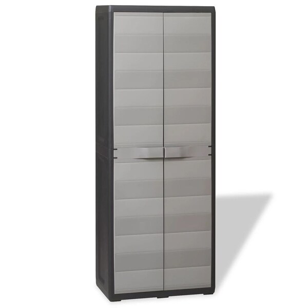 Vidaxl Garden Storage Cabinet With 3 Shelves Black And Gray Vidaxl Garden Storage Cabinet With 3 Shelves Black And Gray
