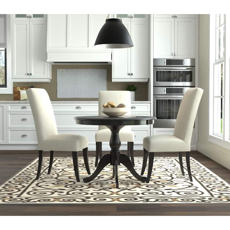 Solid Round Pedestal Dining Table - 36" - Espresso Brown