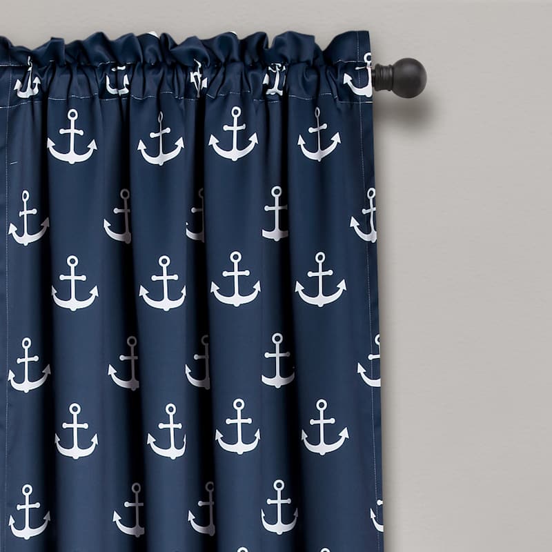 Lush Decor Anchor Room-darkening Window Panel Curtain Pair