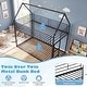 preview thumbnail 9 of 18, Costway Twin Over Twin Metal Bunk Bed, House Shaped Floor Bunk Bed