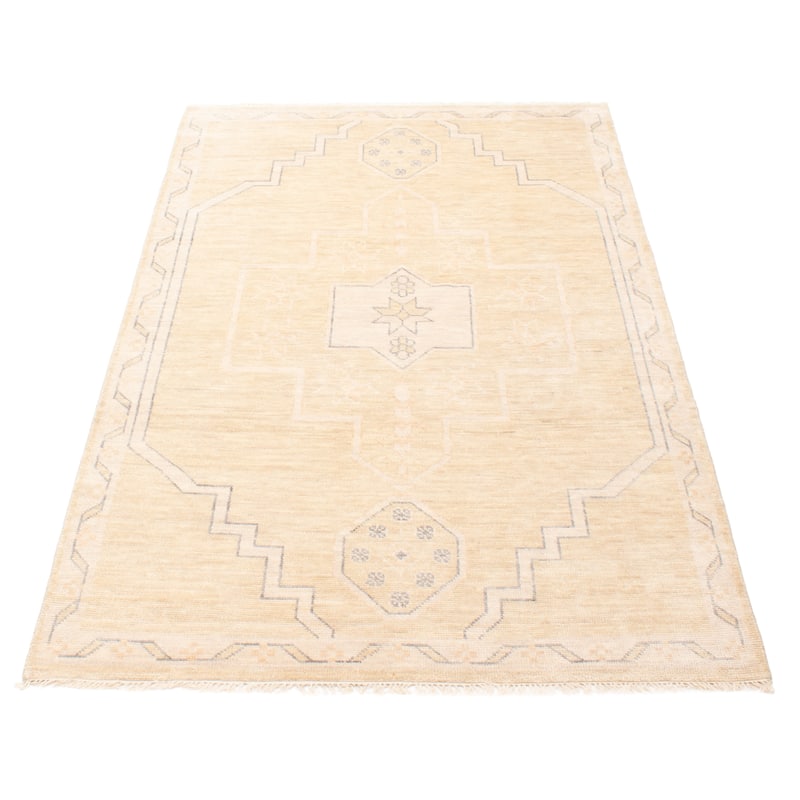 ECARPETGALLERY Hand-knotted Mystique Tan Wool Rug - 5'1 x 8'0