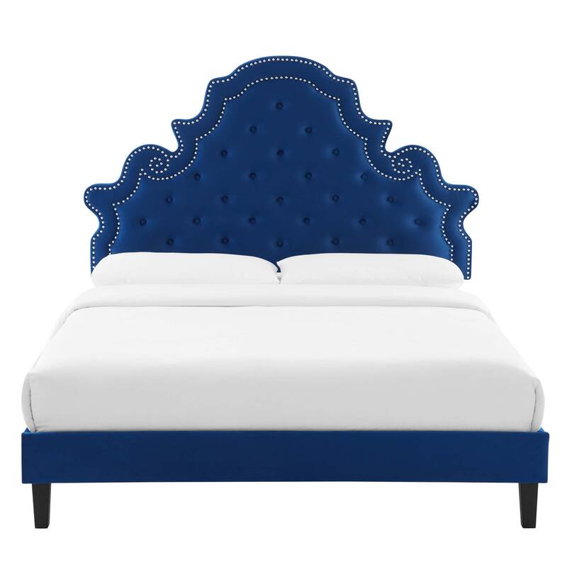 Gwyneth Tufted Performance Velvet Full Platform Bed