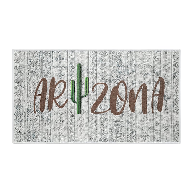 SussexHome Non-Skid Ultra-Thin Area Rugs for Laundry Room, Entryway, Bathroom and Kitchen - Washable Multipurpose Floor Mat - 24x44 inch - Arizona