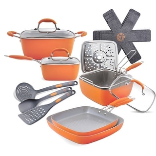 MasterChef MC3006 17 Pieces Champions Square Cookware Set Orange - On Sale  - Bed Bath & Beyond - 38365319