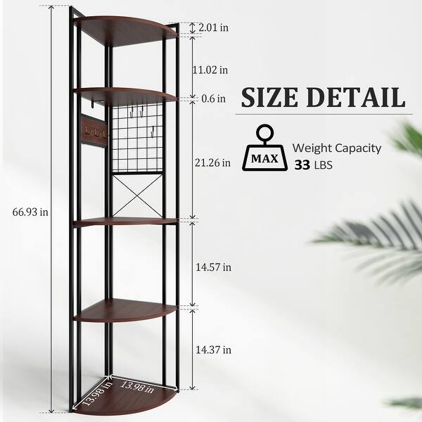 5tier Corner Display Stand Corner Shelves Storage Rack Bookshelf Bed