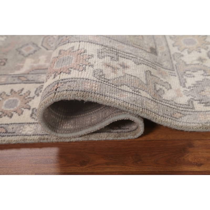 Beige / Ivory Oushak Area Rug Handmade Oriental Wool Carpet - 4'0"x 5'10"