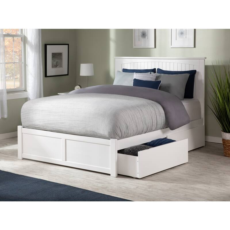 Platform Bed - Storage Bed with Flat Panel Footboard & USB Charger