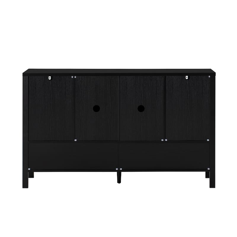 55.1" Storage Sideboard with 4-Doors,Multi Functional Buffet with Open Shelf and 2-Tiers Adjustable Shelves, Modern Cabinet