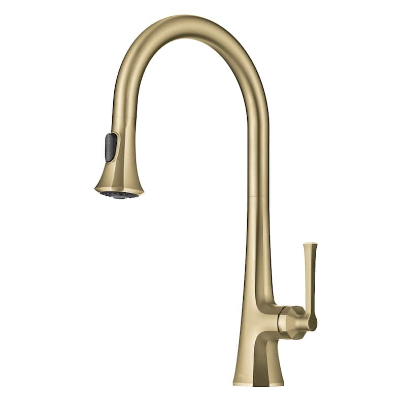 KRAUS Savan 2-Function Single Handle Pull Down Kitchen Faucet - BG - Brushed Gold