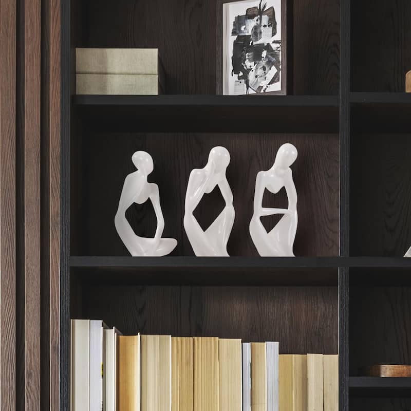 Contentment Ceramic Sculpture- Set of 3 - 16.5H x 6.5W x 3.5D