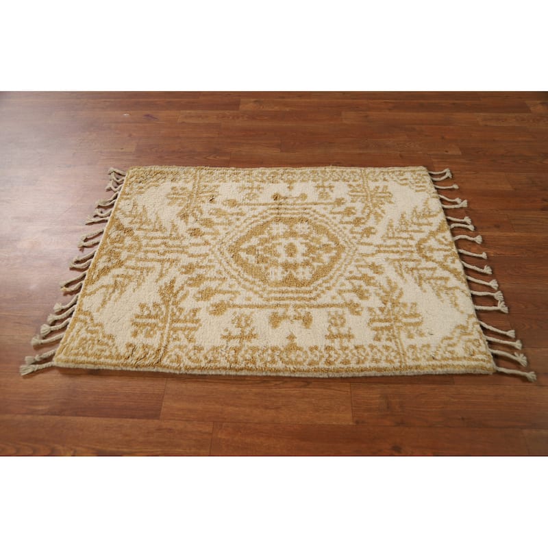 Moroccan Oriental Accent Rug Handmade Foyer Wool Carpet - 2'0"x 3'0"