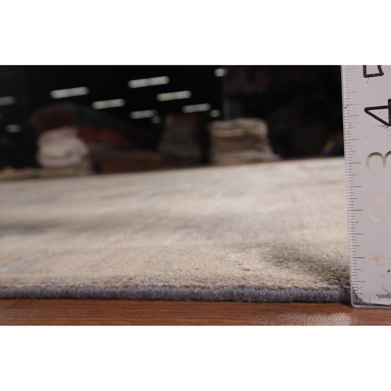 Vegetable Dye Oushak Turkish Floral Area Rug Handmade Wool Carpet - 9'6"x 11'8"