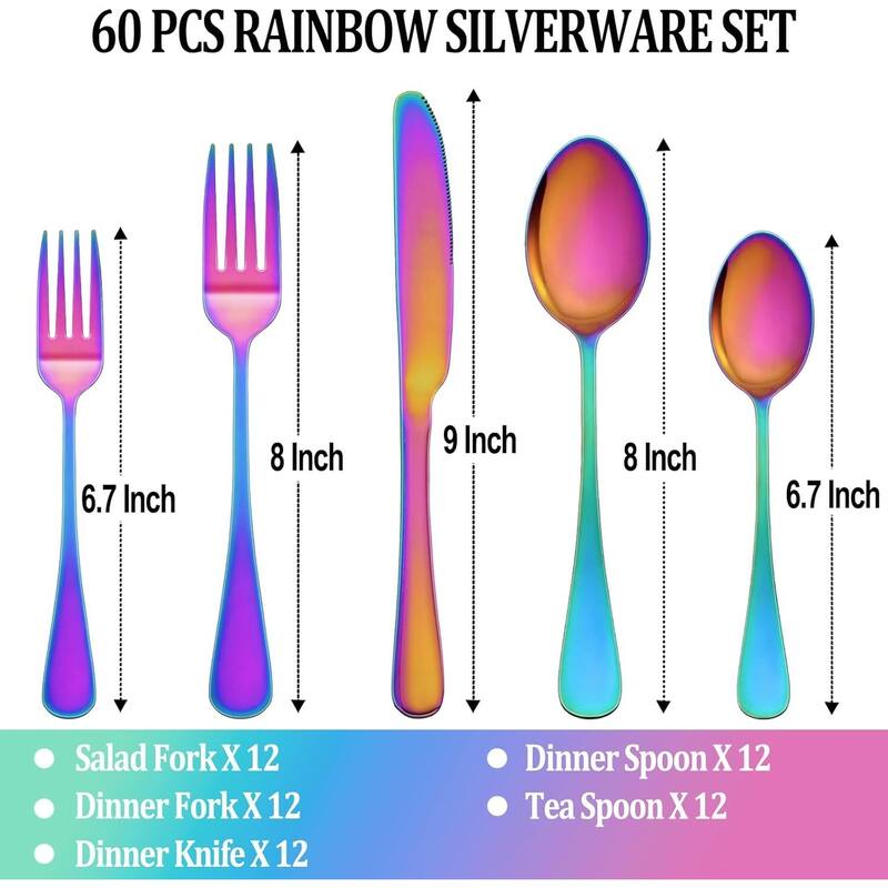 60 Pcs Silverware Set - 9.84*6.34*2inch