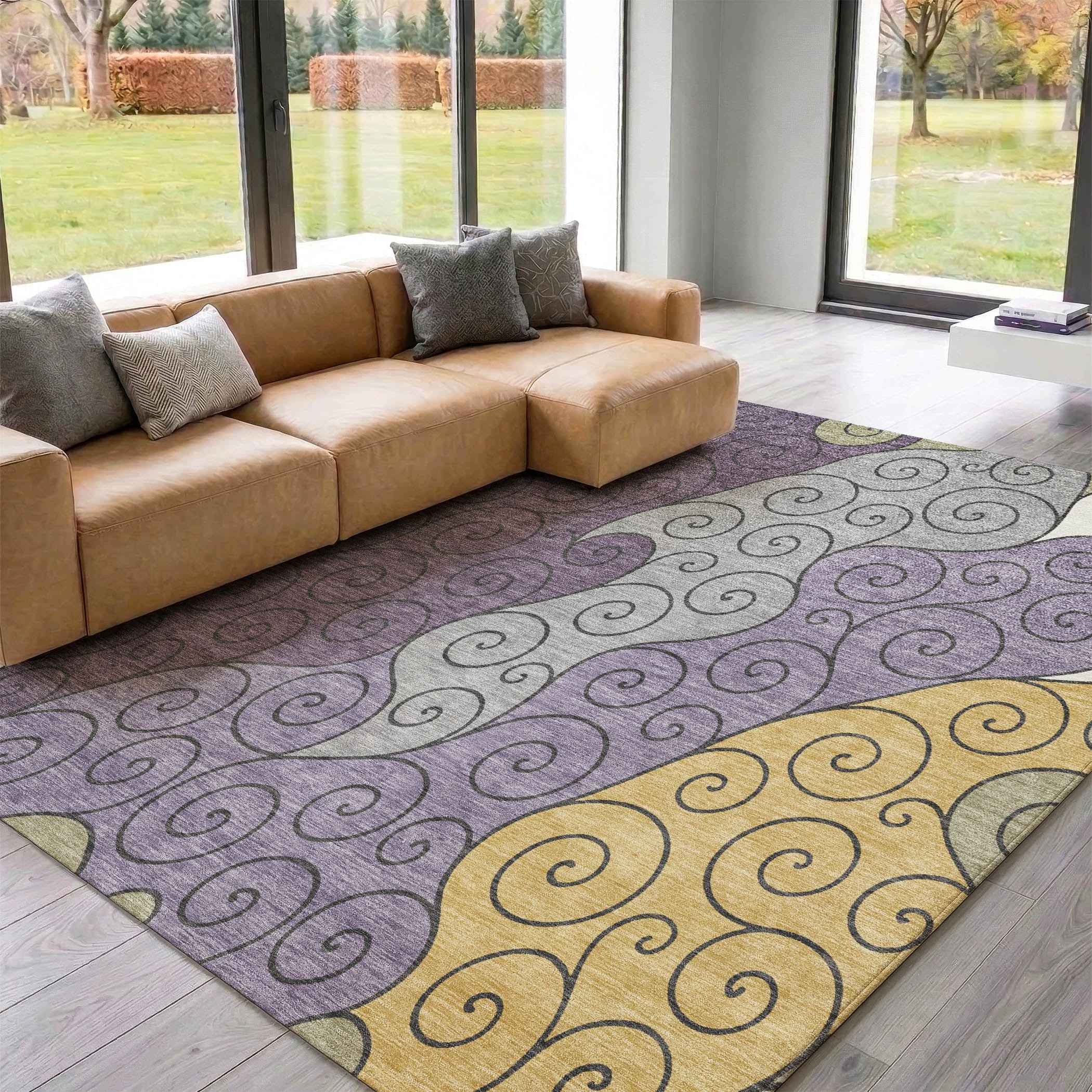 Premium Washable Super Soft Contemporary Marshall Mayfield Rug
