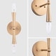 preview thumbnail 6 of 8, Mid-Century Modern Gold Dimmable 2 Light Wall Sconce