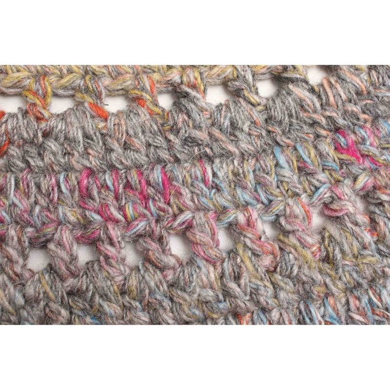 ECARPETGALLERY Braid weave Sienna Grey Wool Rug - 3'3 x 3'3