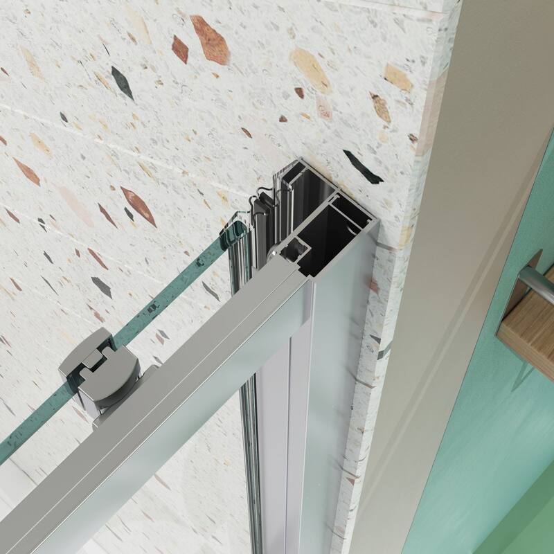 Single sliding shower door with magnetic closure