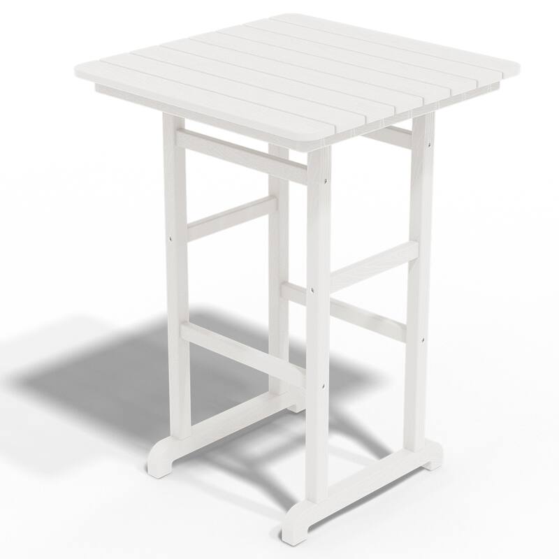 3-Piece HDPE Outdoor Patio Bar Table and Chiar Set, 2 Bar Stools & A Bar Table
