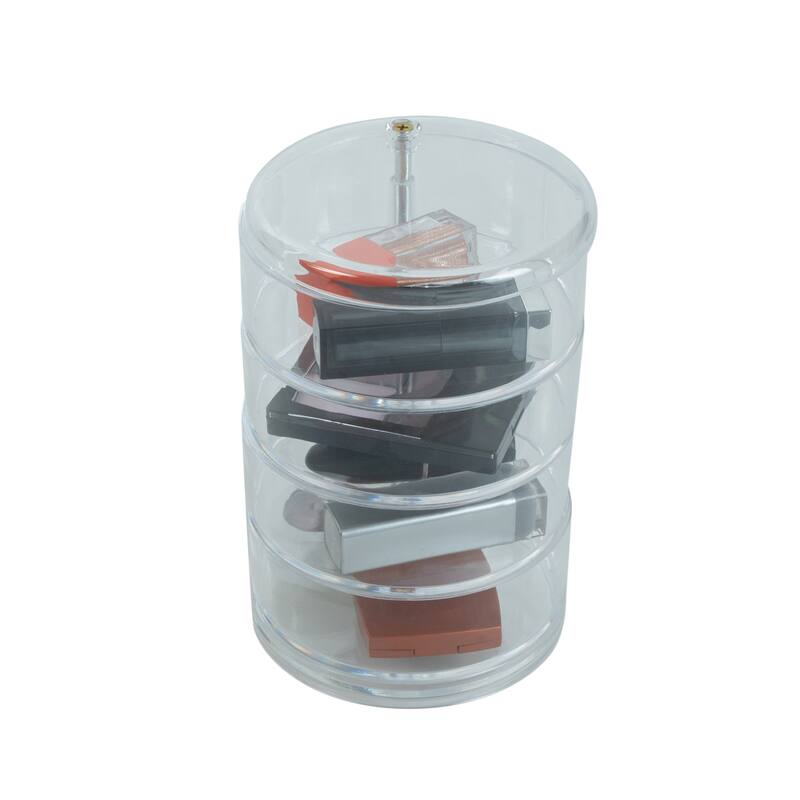 Simplify 4 Tier Swivel Cosmetic and Jewelry Holder - 4.53" x 4.53" x 6.89"