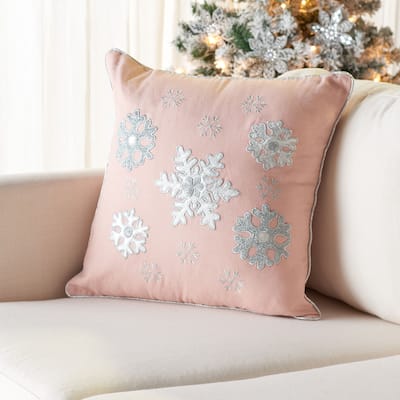 Safavieh 18" Sunderland Snowflake Pillow