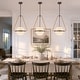 preview thumbnail 27 of 26, Modern Coffee Iron Pendant Light Natural Rope White Globe Glass Shade