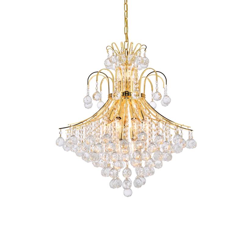 Elegant Lighting Gold 25-inch Royal-cut Crystal Clear Hanging 15-light Chandelier