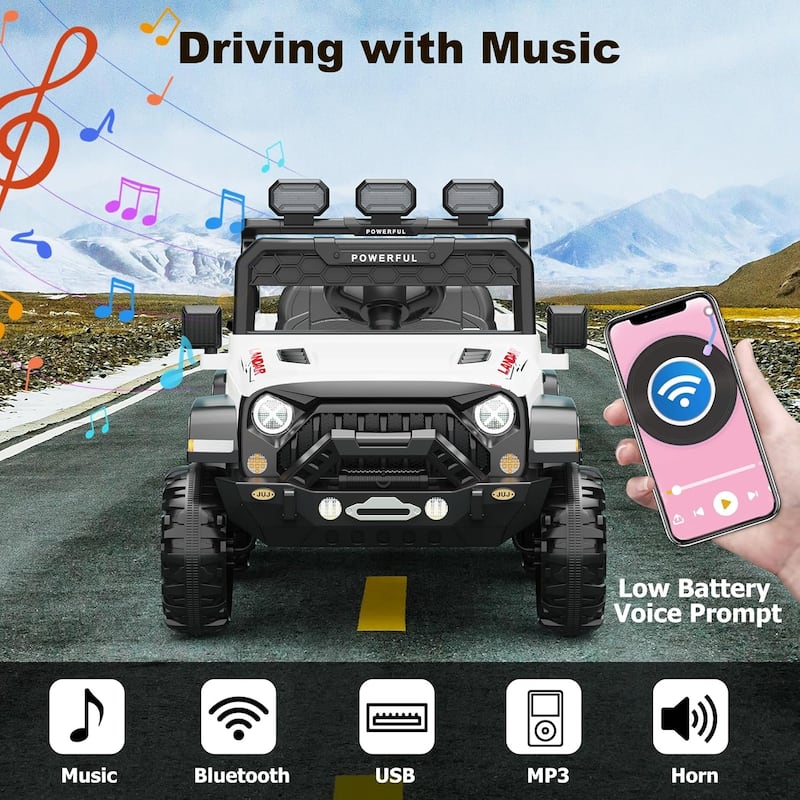 Ride on Car with 6 EVA Wheels&4WD, 24V Battery Powered Electric Car for Ages 3-6 Kids