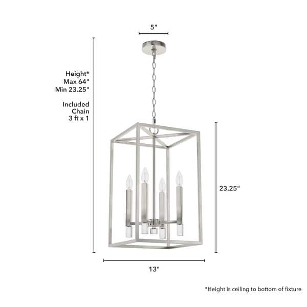 dimension image slide 3 of 4, Hunter Sunjai 4 Light Modern Candle Pendant - Entry, Dining room - Caged, Glam, Candle