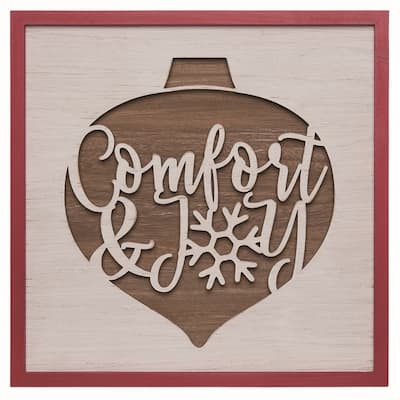 Transpac Wood Multicolored Christmas Laser Cut Decor