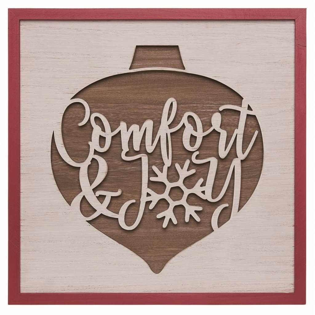 Transpac Wood Multicolored Christmas Laser Cut Decor