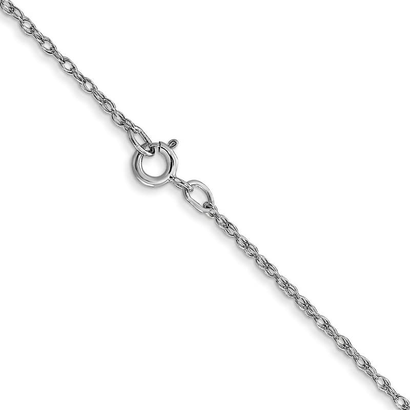 Curata 14k White Gold Solid 0.7mm Carded Cable Rope Chain Necklace Options: 16 18 20 24
