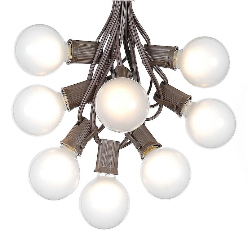 25 Foot G50 Outdoor Globe Patio String Lights - Set of 25 G50 Globe Bulbs - White