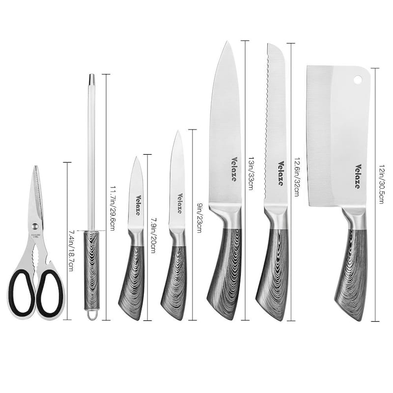 Velaze Aperol 8 pcs Knife Block Set with Storage