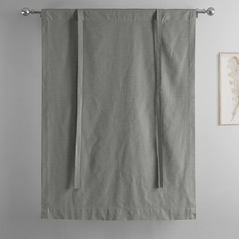 Exclusive Fabrics Dune Textured Solid Cotton Tie-Up Window Shade (1 Panel)