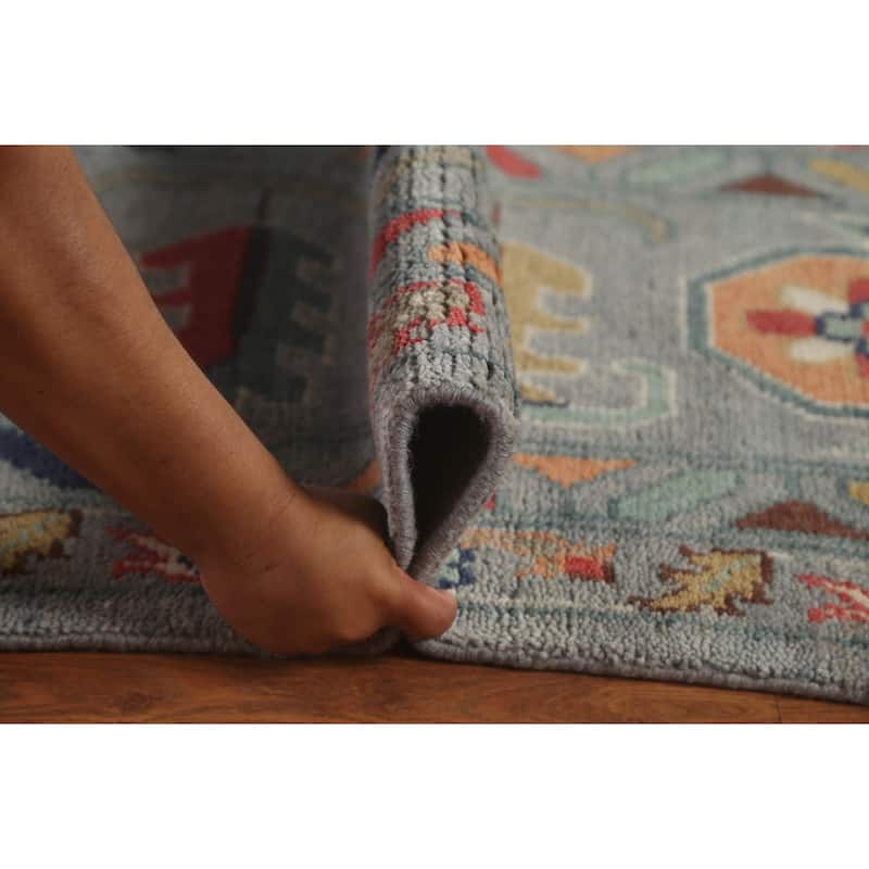 Gray Floral Oushak Oriental Large Area Rug Handmade Wool Carpet - 12'2" x 14'11"