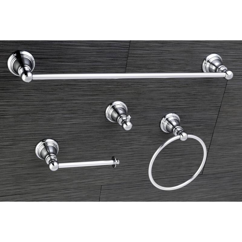Kingston Brass Classic Polished Chrome 4-piece Bathroom Accessory Set - Silver