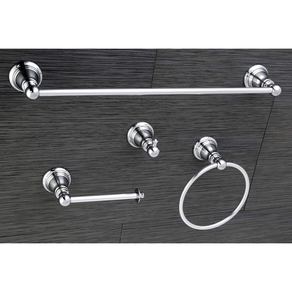 Kingston Brass Classic Polished Chrome 4-piece Bathroom Accessory Set - Silver