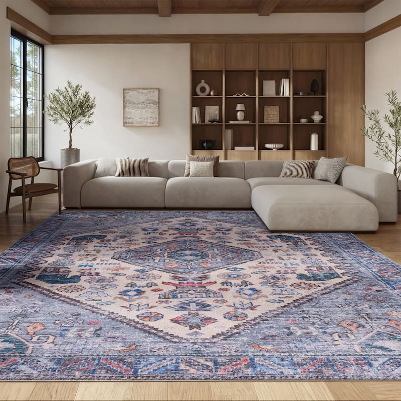 SAFAVIEH Tucson Machine Washable Slip Resistant Eilish Boho Oriental