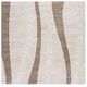 preview thumbnail 31 of 33, SAFAVIEH Florida Shag Assa Stripe 1.2-inch Thick Rug 5' Square - Cream/Dark Brown - Square