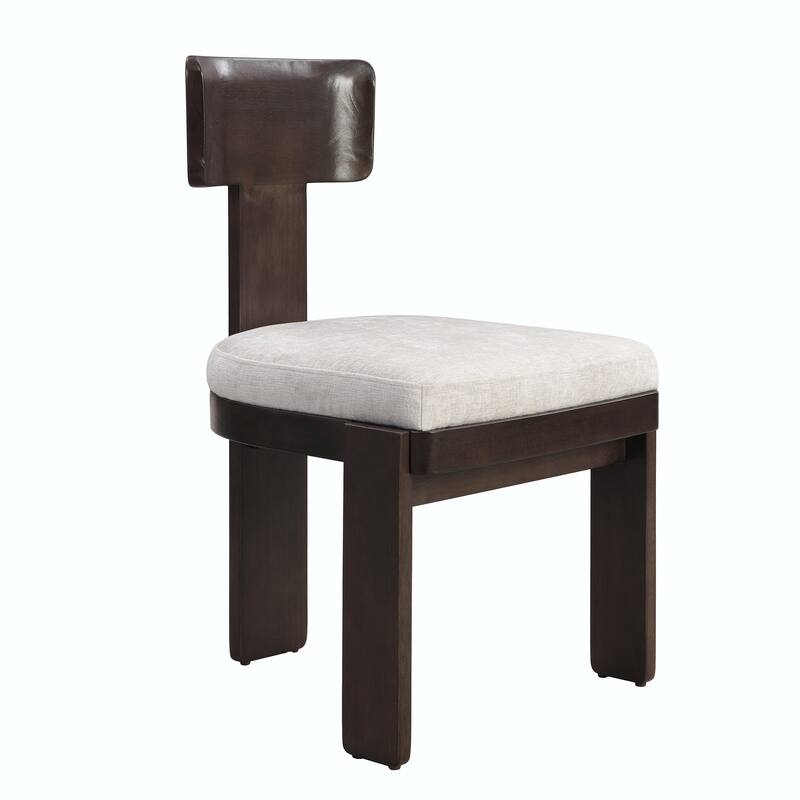 Set of 2 Side Dining Chairs with Rubber Wood Legs